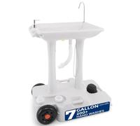 SereneLife Lavabo mobile da campeggio, lavello portatile con pompa a pedale e rubinetto in acciaio inox