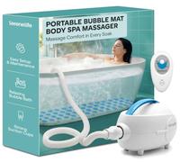 SereneLife Massaggiatore da Bagno Portatile con Bolle, Idromassaggio per Vasca da Bagno, Vasca Idromassaggio Spa Relax, Tappetino Antiscivolo Impermeabile con Telecomando, Blu