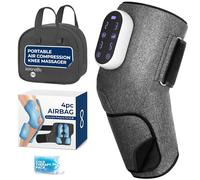 SereneLife Massaggiatore per Gambe a Compressione d'Aria 3-in-1 Portatile - Compatto, Leggero e Sicuro, 4 Modalità di Vibrazione, 2 Modalità di Riscaldamento e Display LCD | Per Comfort del Ginocchio