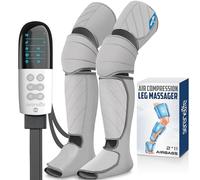 SereneLife Massaggiatore per Gambe a Compressione d'Aria, Massaggiatore Completo con Calore e Compressione, Portatile, Regolabile con 6 Modalità, 3 Vibrazioni, 11 Airbags per Cosce, Polpacci, Piedi