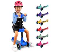 SereneLife Monopattino Bambino Pieghevole, Monopattino Bambina a 3 Ruote con Luci LED, Manubrio Regolabile e Freno, Monopattino a 3 Ruote, Scooter per Bambini e Bambine dai 3 Anni fino a 50 kg