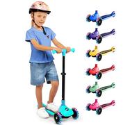 SereneLife Monopattino Bambino Pieghevole, Monopattino Bambina a 3 Ruote con Luci LED, Manubrio Regolabile e Freno, Monopattino a 3 Ruote, Scooter per Bambini e Bambine dai 3 Anni fino a 50 kg