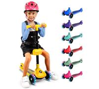 SereneLife Monopattino Bambino Pieghevole, Monopattino Bambina a 3 Ruote con Luci LED, Manubrio Regolabile e Freno, Monopattino a 3 Ruote, Scooter per Bambini e Bambine dai 3 Anni fino a 50 kg
