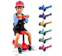 SereneLife Monopattino Bambino Pieghevole, Monopattino Bambina a 3 Ruote con Luci LED, Manubrio Regolabile e Freno, Monopattino a 3 Ruote, Scooter per Bambini e Bambine dai 3 Anni fino a 50 kg