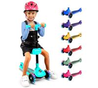 SereneLife Monopattino Bambino Pieghevole, Monopattino Bambina a 3 Ruote con Luci LED, Manubrio Regolabile e Freno, Monopattino a 3 Ruote, Scooter per Bambini e Bambine dai 3 Anni fino a 50 kg