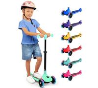 SereneLife Monopattino Bambino Pieghevole, Monopattino Bambina a 3 Ruote con Luci LED, Manubrio Regolabile e Freno, Monopattino a 3 Ruote, Scooter per Bambini e Bambine dai 3 Anni fino a 50 kg