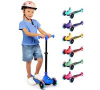 SereneLife Monopattino Bambino Pieghevole, Monopattino Bambina a 3 Ruote con Luci LED, Manubrio Regolabile e Freno, Monopattino a 3 Ruote, Scooter per Bambini e Bambine dai 3 Anni fino a 50 kg