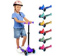 SereneLife Monopattino Bambino Pieghevole, Monopattino Bambina a 3 Ruote con Luci LED, Manubrio Regolabile e Freno, Monopattino a 3 Ruote, Scooter per Bambini e Bambine dai 3 Anni fino a 50 kg
