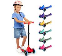 SereneLife Monopattino Bambino Pieghevole, Monopattino Bambina a 3 Ruote con Luci LED, Manubrio Regolabile e Freno, Monopattino a 3 Ruote, Scooter per Bambini e Bambine dai 3 Anni fino a 50 kg
