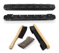 SereneLife PRTSLPLTB1010 - Kit di accessori per tavolo da biliardo, set di 6 stecche da biliardo, tavolo in legno da 22,9 cm e spazzola con pulitore per stecca