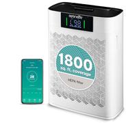 SereneLife Purificatore d'Aria HEPA per la Casa - Controllo Intelligente WiFi e App, Purificatore d'Aria Ultra Silenzioso per Camere e Grandi Stanze, Elimina Polvere, Pelo di Animali e Odori