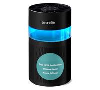 SereneLife Purificatore d'aria HEPA per la casa, purificatore d'aria compatto e silenzioso con allarme di sostituzione del filtro, comandi touch, scatola aroma, 2 velocità della ventola e timer