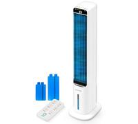 SereneLife Raffrescatore Evaporativo e Ventilatore a Torre con Telecomando, Serbatoio 5 L, 4 Cubetti di Ghiaccio, 3 Velocità, Oscillazione, per Casa e Ufficio, Portatile ed Efficiente