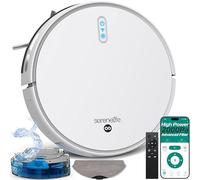 SereneLife Robot Aspirapolvere e Scopa Intelligente Combo | Aspirazione 2000Pa, Controllo tramite App, 4 Modalità di Pulizia, Sensori Anticaduta, Pulizia Multi-Superficie, Ricarica Automatica, Ideale