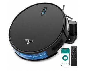 SereneLife Robottino Aspira e Lava Pavimenti, Robot Aspirapolvere con Controllo App, 4 Modalita, Sensori Anti-caduta, Auto-ricarica, per Tappeti e Pavimenti Duri, Uso in Casa e Appartamento, Nero