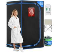 SereneLife Sauna a Vapore Portatile con Telecomando, Sauna da Casa, Bagno Turco, Cabina Domestica per Spa con Sedia Pieghevole, Casalinga Personale, Tenda per Il Corpo, Funziona Timer
