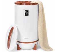 SereneLife Scaldasalviette Elettrico Effetto Legno Marrone per 2 Asciugamani a Risparmio energetico e Mobile, con Timer, con Protezione Contro Il surriscaldamento e spegnimento Automatico per Bagno