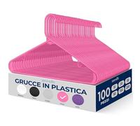 SereneLife Set da 100 Grucce Appendiabiti in Plastica, Antiscivolo, Appendiabiti Resistenti per Camicie, Maglioni, Felpe, Abbigliamento Bambini, Stampelle Armadio Ultra-Sottili