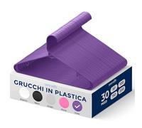 SereneLife Set da 30 Grucce Appendiabiti in Plastica, Stampelle Armadio Antiscivolo, Resistenti per Camicie, Maglioni, Felpe, Abbigliamento per Bambini e Abiti, Appendiabiti Ultra-Sottili, Leggere