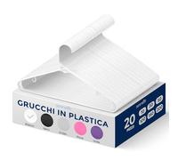 SereneLife Set di 20 grucce in plastica, antiscivolo, resistenti, con gancio girevole a 360°, finitura liscia per proteggere il tessuto, leggere, ultra sottili, per cappotti e altri vestiti (bianco)