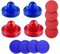 SereneLife Set di Accessori per Hockey da Tavolo, 8 Dischi e 4 Spintori per Air Hockey, Scorrimento Fluido con Presa Confortevole, Giochi da Tavolo