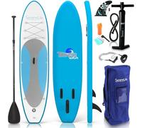 SereneLife Stand up Paddle Board Gonfiabile - Pagaia SUP Antiscivolo, Pompa, Cordino di Sicurezza e Accessori Giovani