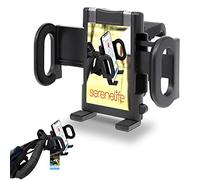 SereneLife - Supporto universale per GPS per carrello da golf - Accessori per carrello da golf - Supporto per cellulare rotante per GPS, PDA e dispositivi mobili con clip in silicone, staffa di montaggio per carrello tubo SLGZGPSH