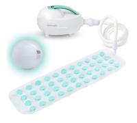 SereneLife Tappeto da Bagno con Bolle - Tappeto Spa Portatile con Intensità Regolabile, Luce LED Impermeabile, Cuscino e Telecomando per il Massimo Relax, 47" x 14,2" (Aqua)