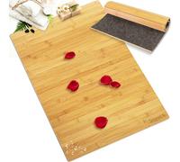 SereneLife Tappetino da bagno in bambù, impermeabile e resistente alle intemperie, in legno naturale, tappetino per doccia con strisce multipannello, pieghevole, arrotolabile, in tessuto antiscivolo,