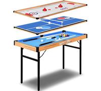 SereneLife Tavolo Multigioco 4 in 1 da Adulti e Bambini, Portatile e Pieghevole con Accessori, Ping Pong, Hockey da Tavolo, Biliardino e Shuffleboard