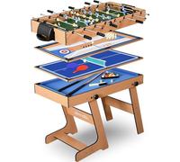 SereneLife Tavolo Multigioco da Adulti e Bambini, Gioco Arcade con Accessori, Ping Pong, Giochi di Curling, Bowling, Biliardino e Calcio Balilla