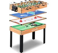 SereneLife Tavolo Multigioco da Adulti e Bambini, Gioco Arcade con Accessori, Ping Pong, Hockey da Tavolo, Biliardino e Calcio Balilla