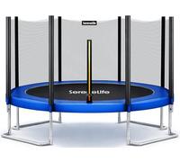 SereneLife Trampolino Elastico per Bambini 305 cm, Tappeto Elastico Rotondo, Nero, con Rete di Sicurezza, Struttura Robusta per Esterno e Interno