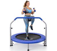 SereneLife Trampolino Elastico per Bambini Pieghevole 91/102 cm, Trampolino per Palestra in Casa con Maniglia in Schiuma, Giochi Bambini fino a 100 kg