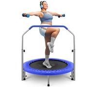 SereneLife Trampolino Elastico per Bambini Pieghevole 91/102 cm, Trampolino per Palestra in Casa con Maniglia in Schiuma, Giochi Bambini fino a 100 kg