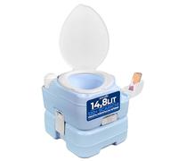 SereneLife WC Portatile da Campeggio da 15 Litri, WC 120 Scarichi, A Prova di Perdite, Materiale PE Durevole, Serbatoio Rimovibile con Spruzzatore e Supporto Telefono