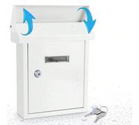 Serenelife Weatherproof Wall Mount Locking Mailbox Galvanized Steel Drop Box with Metal Flap for Mail Letters, Newspaper, Money Box, Decorative Mailboxes for Outside, Home Office, Businesses CONVENIEN