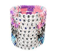 SereneSage 10 braccialetti con perline ispirati al gruppo globale di ragazze, 6 nomi dei membri e titoli delle canzoni, gioielli dell'amicizia, accessori in stile merchandising K-pop per fan, regali