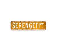 Serengeti Cartello stradale Wildlife Crossing Targa in latta 7,6 x 30,5 cm, personalizzabile facile da montare, in metallo, pittura in ferro, per casa, bar, pub, negozio, garage
