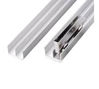 Serenitison Binari for Ante Scorrevoli for Armadi,Kit Binario per Porta Scorrevole Doppia,Guida per Ante Scorrevoli Scorrevole,Porta Scorrevole a Doppio Binario,per Bagno Studio Ufficio,Argento