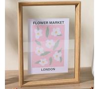 Serenitison Cornice Portafoto Trasparente Bifacciale in Legno,Poster Cornice Foto Fronte Retro,Cornice Doppio Vetro,Antipolvere,per Conservare Esemplari di Piante,Poster,Ritagli di Carta,Foto