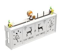 Serenitison Mensola per Router da Parete,Scatola di Immagazzinaggio per Router WiFi,Cavi,Prese ECC,Porta Modem da Parete,Copri Modem,Organizer da Parete Scatola Nascondi Cavi,Scaffale Router,Bianco