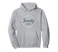 Serenity Now: Zen Lotus Mandala Meditazione Consapevolezza Felpa con Cappuccio, Unisex per Adulti, Grigio Melange, M