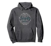 Serenity Now: Zen Lotus Mandala Meditazione Consapevolezza Felpa con Cappuccio, Unisex per Adulti, Grigio Scuro, XXL
