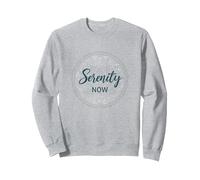 Serenity Now: Zen Lotus Mandala Meditazione Consapevolezza Felpa, Unisex per Adulti, Grigio Melange, L
