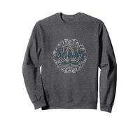 Serenity Now: Zen Lotus Mandala Meditazione Consapevolezza Felpa, Unisex per Adulti, Grigio Scuro, L
