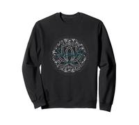 Serenity Now: Zen Lotus Mandala Meditazione Consapevolezza Felpa, Unisex per Adulti, Nero, L
