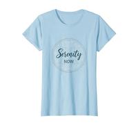 Serenity Now: Zen Lotus Mandala Meditazione Consapevolezza Maglietta, Donna, Celeste, M