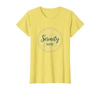 Serenity Now: Zen Lotus Mandala Meditazione Consapevolezza Maglietta, Donna, Limone, L