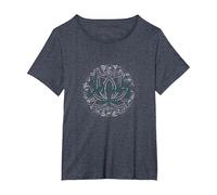Serenity Now: Zen Lotus Mandala Meditazione Consapevolezza Maglietta, Donna Plus-Size, Pervinca, 2X